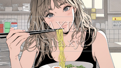 ラーメンを食べている若い女性 | 5667950-9538