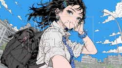 スマホで自撮りしている若い女性