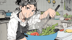 なれない料理に奮闘中の若い女性 | 5726105-5987