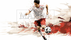 サッカー選手がドリブルをしている | 5743956-18855