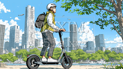 特定小型原付で都会を移動するビジネスパーソン | 5777802-9864
