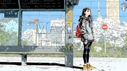一人旅の旅先、街角で足を止めて道を確かめる若い女性 | 5792703-16619