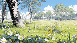 花が咲き乱れる春の野原 | 5795186-17012