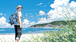 夏の終わりの海と空