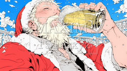 豪快にビールを飲んでいるサンタクロース | 5836261-13252