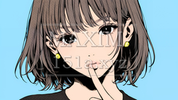指を唇に当てて「シーShh」というジェスチャーをしている女性 | 5849182-13206