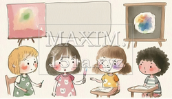 仲良しでお勉強会中の子供達
