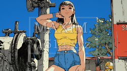 筋肉隆々の若い女性
