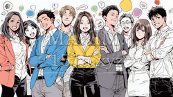数人のビジネスパーソンが腕組みをして疑問を抱いた顔をしている | 5852953-8576