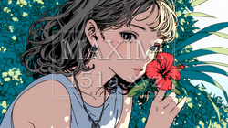 ハイビスカスと若い女性｜954497-4735