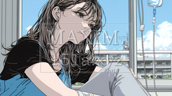 病院のベッドに腰掛けて気落ちしている女性｜721889-11701