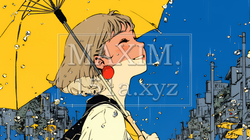 雨の日に傘をさして歩く若い女性｜5945151-10185