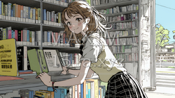 書店で本を選ぶ女子高生 | 588088-16065