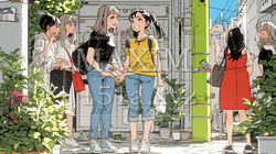 道端で会話を楽しむ若い主婦たち（ママ友たち） | 5883519-16807