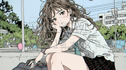 「つまんないの」と不貞腐れている制服を着た女子高生