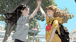 ハイタッチをしている仲の良い女友達たち | 5900170-7982