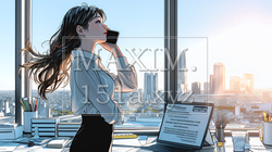 スマートフォンで通話をしているビジネスウーマン | 5918514-7391