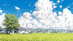 郊外の田園風景と夏空と入道雲 | 5933369-11226