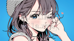 投げキッスをしている若い女性