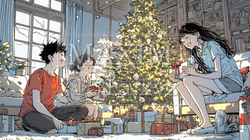 仲良し親子の楽しいクリスマス | 5955656-13619