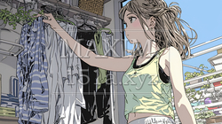 着ていく服をクローゼットから選ぶ若い女性 | 5981302-15947
