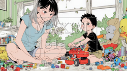 家の中で子どもと遊んでいる若い母親 | 5983456-8143