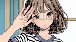 手のひらを相手に向けて見せるジェスチャーをして拒否の意思を表している若い女性｜6088048-11698