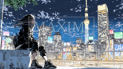 都市の夜景を眺めている女性 | 5998628-13029