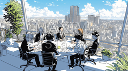 会社で行われているチームミーティング