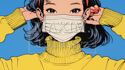 使い捨て不織布マスクをつけた若い女性 | 6040274-6203