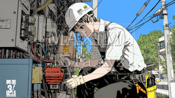 配線工事をしている男性作業員 | 6073946-12950