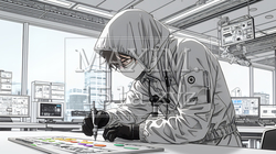 クリーンルームで作業中のエンジニア