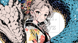 大蛇：若い女性とお友達