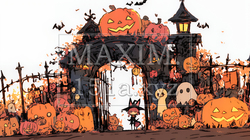 キモかわいいハロウィーンコスプレの女の子（クレヨンと水彩画風） | 6099525-11845