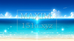 輝いている夏の海と空