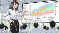 セミナーの講師をしている女性