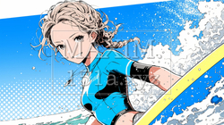 ライフセーバーもしくは南国の海で晴れた日にサーフィンをしている若い女性 | 6159730-4902