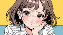 「つまんないの」と不貞腐れている制服を着た女子高生 | 6168263-14447