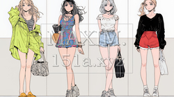 決めポーズをしている若い女性たち | 6170194-12048