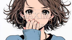 失言をして恥ずかしくて思わず口を手で覆っている若い女性｜7070573-7922