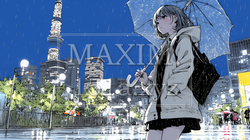 雨の中を歩く女性と都会のランドスケープ｜6280711-9239