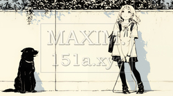 愛犬と散歩している若い女性（シンプルな色使い）｜6091609-10872