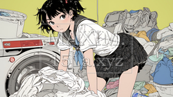 洗濯をしている若い女性 | 6250245-6545