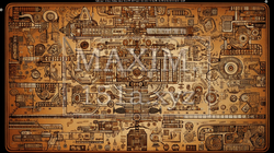 古代の壁画の背景：災害の様子を表したとされる（フェイク） | 6251949-19252