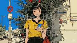 嬉しそうな表情でスマホを使っている女性 | 6256688-11482