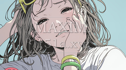 歯痛で頬を押さえている女性 | 6258993-12445