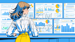 スキルアップで成長するビジネスパーソン｜自己研鑽とキャリア開発のコンセプトイラスト | 6276420-17420