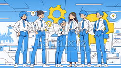 人材育成と社員研修のビジネスコンセプト｜学び成長するビジネスパーソンのイラスト素材 | 6287518-17418