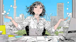 仕事で失敗をしてお手上げ状態の女性