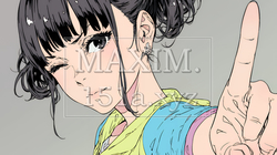 フィンガーガン（指でっぽう）を構えている若い女性 | 6310188-13328